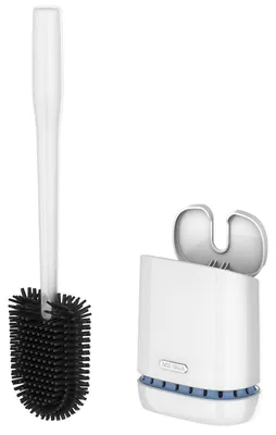 Produktbild von Toilettenbürste mit Halter WC-Bürste Klobürste - Wandmontage - Mit Deckel - TPR-Borsten - Weiß