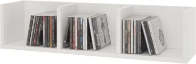 Productafbeelding van Wandrek voor CD's en DVD's met 3 Opbergcompartimenten in Wit