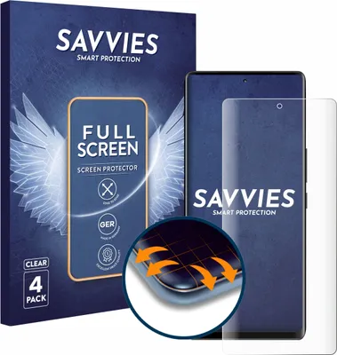 Produktbild von 4x Savvies Fullscreen Schutzfolie für Volla Phone Quintus Displayschutz Folie Fullcover Klar Transparent