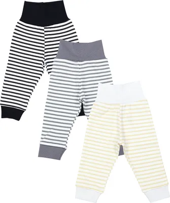 Produktbild von TupTam Baby Jungen Lange Pumphose 3er Pack, Farbe: Streifen Beige Dunkelblau Grau, Größe: 92