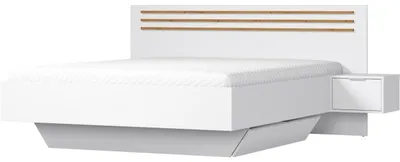 Obrázok produktu pre Lôžko 180x200 s nočnými stolíkmi NOVOLI 03 biela + dub artisan