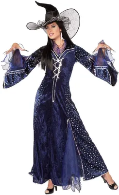 Produktbild von W4548-38 blau Damen Zauberinenkostüm Magierin Gr.38