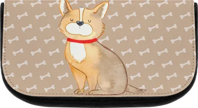 Produktbild von Mr. & Mrs. Panda Organizer Hund Glück - Hundeglück - Geschenk, Make-Up Tasche, Kosmetiktasche, Herz, Kulturbeutel, Kulturtasche, Spruch, Sprüche, kulturtäschchen, Corgie