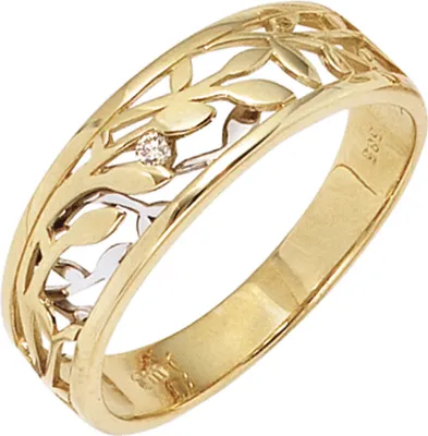 Produktbild von Ring Damenring Blumen mit Diamant Brillant 585 Gold Gelbgold Weißgold Innenumfang 62mm  Ø19.7mm