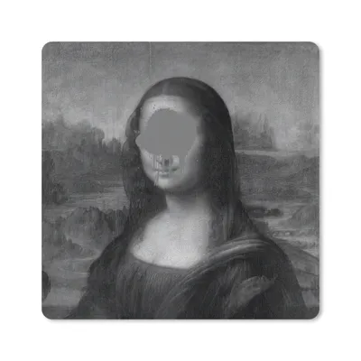 Produktbild von MuchoWow® Mauspad Mousepad Mona Lisa - Leonardo da Vinci - Schwarz - Weiß 30x30 cm - Mousepads - Maus Mat - Pad - Mausunterlage - Gaming