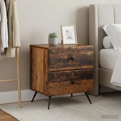 Immagine prodotto di vidaXL Tavolino da notte, 2 pezzi, legno di recupero, 43 x 34,5 x 47,5 cm, materiale in legno