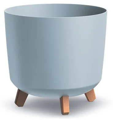 Produktbild von BirnePower Blumentopf Gracia Tubus Rund Matt mit Füßen Pflanzkübel (28,5 cm, Grau)
