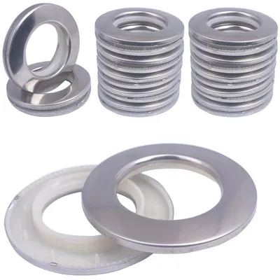 Zdjęcie produktu dla 20 sztuk metalowych przelotek do zasłon ze stali nierdzewnej, przelotki do zasłon 2-w-1, metalowe przelotki, ABS