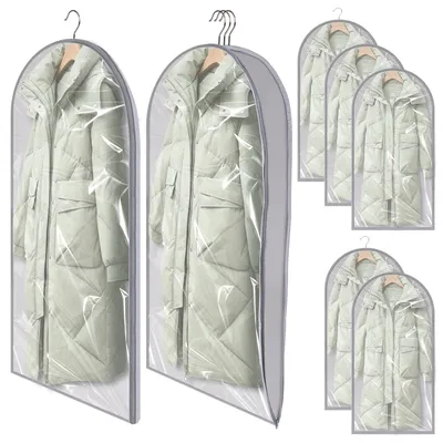 Imagen del producto de Fundas para ropa, 5 unidades, impermeables, de 130 x 90 cm, con cremallera, para guardar ropa