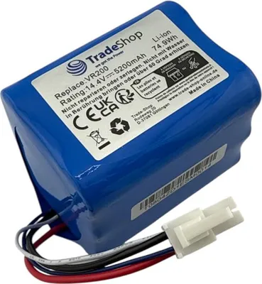 Produktbild von Trade-Shop Li-Ion Akku 14,4V 5200mAh für Kobold VR200 ersetzt 20884-1, 48245, 4NCR18650P2-C001A, 4NCR18650P2-C002A / Saugroboter-Ersatzteil