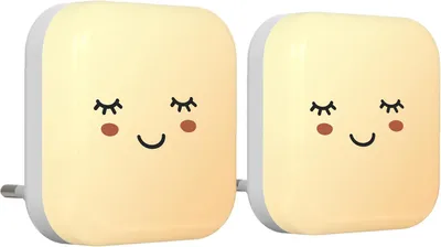 Obrázok produktu pre Nočná lampička do zásuvky – lampička do detskej izby s automatickým senzorom súmraku – stmívateľná, teplá LED lampička – energeticky úsporná, 0,5 W