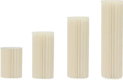 Produktbild von Blumenständer 4er-Set - Deko-Säulen/Podeste - PVC - Freistehend - Modern - Hochzeit & Desserttisch - 40/60/80/100 cm - Weiß