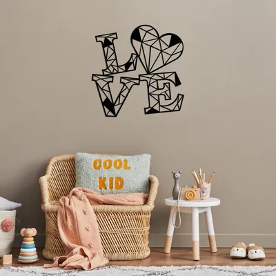 Produktbild von Wallity, Love- SKL2444, Schwarz, Sonstige Wohndekorationen, 68 x 68 cm, 100% Metall (Dicke: 1