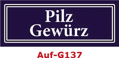 Produktbild von 25 Stück Gewürzaufkleber Pilz Gewürz 40x16mm Gewürzetiketten Sticker Lebensmittel (Auf-G137)