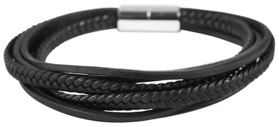 Produktbild von Akzent Uni - Armband aus Echtleder mit Edelstahl Länge 21,5 cm 5040257