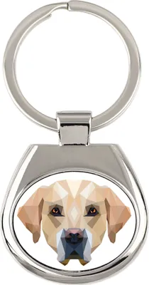 Image de Labrador Retriever - porte-clés géométrique avec photo et inscription Art-Dog