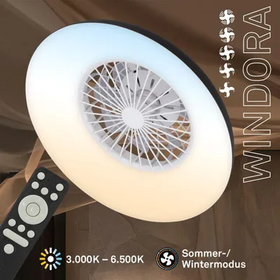 Obrázek produktu pro Stropní ventilátor s osvětlením Dálkové ovládání Ventilátor se světlem Stmívatelné CCT