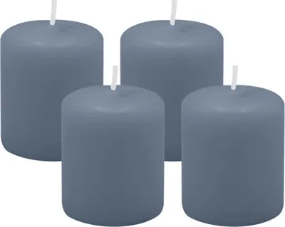 Produktbild von 4er Set Adventskranzkerzen Pacific Blau Grau Ø 50 x 60 mm