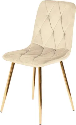 Immagine prodotto di Elegante sedia da pranzo in velluto beige con gambe in metallo color oro - sedia imbottita moderna, imbottita, stabile, sedia da salotto per sala da pranzo, cucina e ufficio (beige)
