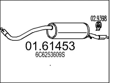Produktbild von MTS 01.61453 Endschalldämpfer für VW Polo Schrägheck (6R1, 6C1) Auspuff
