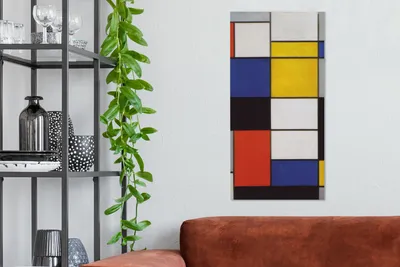 Obrázok produktu pre MuchoWow® - Plátno - Kompozícia A - Piet Mondrian, nástenný obraz, nástenné dekorácie obrazy obývacia izba, 40x80cm