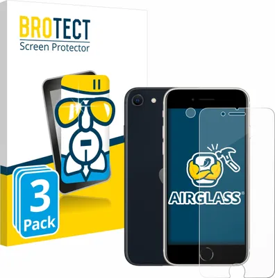 A product shot of a screen protector package with a phone and a screen protector.