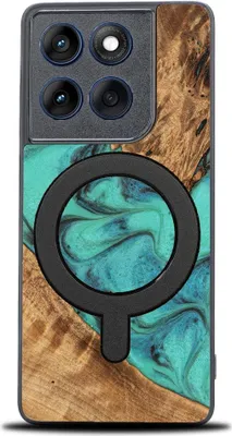 Produktbild von Holzhülle für Motorola Edge 70, Bewood Unique Turquoise für MagSafe