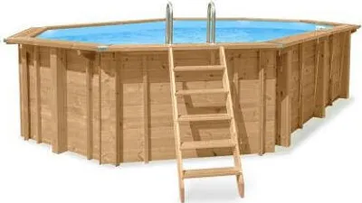 Produktbild von Interline Holzpool Bali oval L 8,40 x B 4,90 x H 1,36 m Schwimmbecken