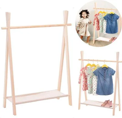 Obrázok produktu pre Detský vešiak na oblečenie so zásuvkou na topánky – 80 x 30 x 100 cm