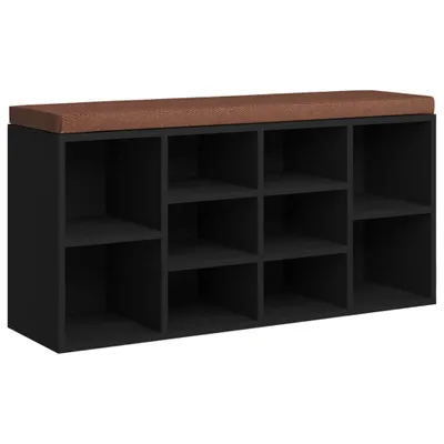 Obrázok produktu pre vidaXL Lavica na topánky čierna 103x30x48 cm Materiál drevo