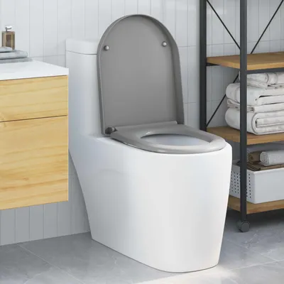 Produktbild von vidaXL Toilettensitz Grau 49 x 36 x 4 cm Duroplast