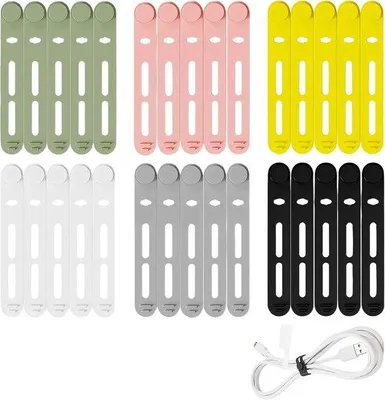 Produktbild von Famanu Silikon Kabelbinder Set – 30 wiederverwendbare Kabelbinder in verschiedenen Farben