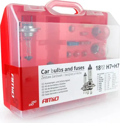 Obrázok produktu pre Sada Žiaroviek H7+H7, 14 Žiaroviek, 4 Poistky 01494