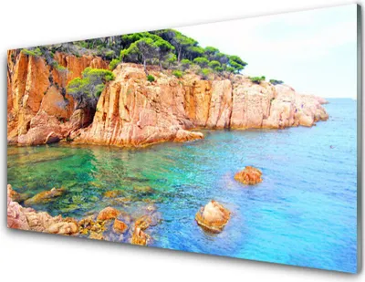 Immagine prodotto di Stampe su vetro acrilico, dimensioni 100x50 cm, ideale per decorare pareti. Motivo: rocce, mare, paesaggio