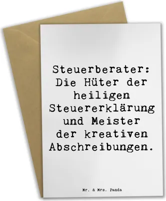Produktbild von Mr. & Mrs. Panda babykarte Spruch Steuerberater Helden - Weiß - Geschenk, Beruf, osterkarten, einladungskarten, Geschenke für Berufstätige, Steuergenies, weihnachtskarten