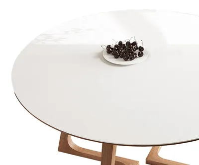 Runde PU-Tischdecke, wasserdicht, weiß, 90 cm