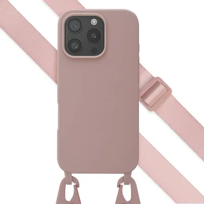 Zdjęcie produktu dla Selencia Silikonowe etui z odłączanym przewodem do Apple iPhone 16 Pro - Piaskowy róż