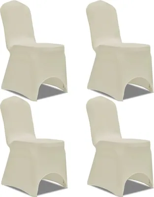 Image de vidaXL Housse de chaise en stretch 4 pièces crème