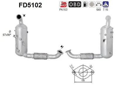 Obrázek produktu pro Filtr Pevných Částic Dpf Ford 1.6Tdci 12- Focus/C-Max Euro 5