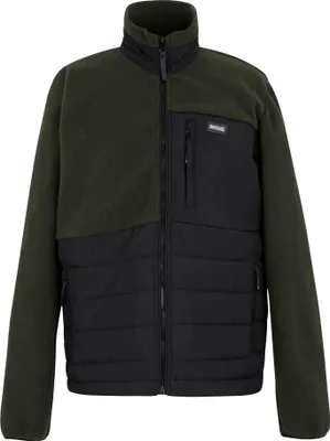 Produktbild von Regatta - "Frankie" Hybridjacke für Herren, Durchgehender Reißverschluss, Teddyfleece RG12096 (XXL) (Schwarz/Dunkel-Khaki)