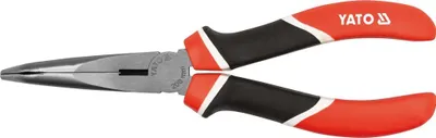 Obrázek produktu pro Yato YT-1946, Zahnuté kleště, Chrom Vanadová ocel, Polypropylen (PP), Termoplastická guma, Černá, Červená, 200 mm