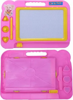 Produktbild von Playos® Magnetisches Zeichenbrett in Rot mit 3 Stempeln für kreative Kinder ab 3 Jahren