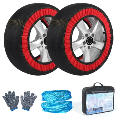 Obrázek produktu pro 2 ks automobilových sněhových ponožek na pneumatiky, které nepoškozují náboj pneumatiky, protiskluzové, super silné, odolné vůči nízkým teplotám, bezhlukové, snadno se instalují 6004