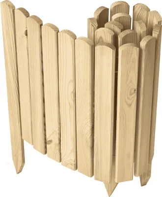 Produktbild von Garronda Beeteinfassung Holz Rollzaun Gartenzaun imprägniert Flexibler Rollborder Rasenkante  Länge: 100 cm (Natural, Höhe: 40 cm)