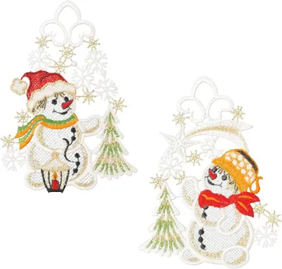 Produktbild von Fensterbild "Schneemänner" im 2er-Set, farbig, je 10 x 14 cm
