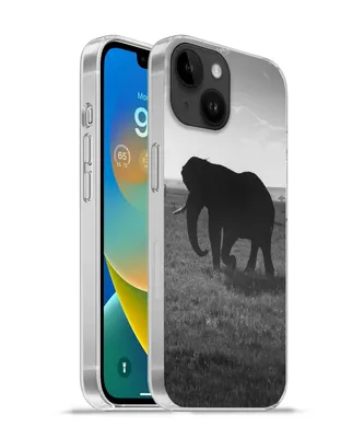 Produktbild von MuchoWow® Handyhülle Schutzhülle Hülle für Apple iPhone 14 - Softcase Elefant - Einfarbig - Tiere - Schwarz und weiß Silikon Softcase Handy Hülle - Mobiltelefonhülle