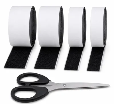 Klettband selbstklebend 50+30 mm, 4 Rollen à 5 m, Nylon