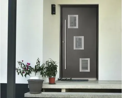 Produktbild von ARON Stahl-Aluminium Haustür Fortis 2400 RC2 1000x2100 mm Anthrazitgrau RAL 7016 Links (nach innen öffnend) inkl. Beschl