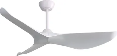 Image de Ventilateur de plafond de 132 cm pour intérieur, avec télécommande, 6 vitesses, 3 pales en ABS, fonction de ventilation réversible, idéal pour les salons, de couleur blanche, design moderne, en blanc