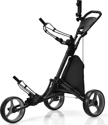 Obrázok produktu pre COSTWAY Golfový vozík s 3 kolieskami, golfový vozík, skladací, nastaviteľný, hliníkový golfový vozík, golfový vozík s držiakom na dáždnik, držiakom na tričko a úložnou taškou, sivý